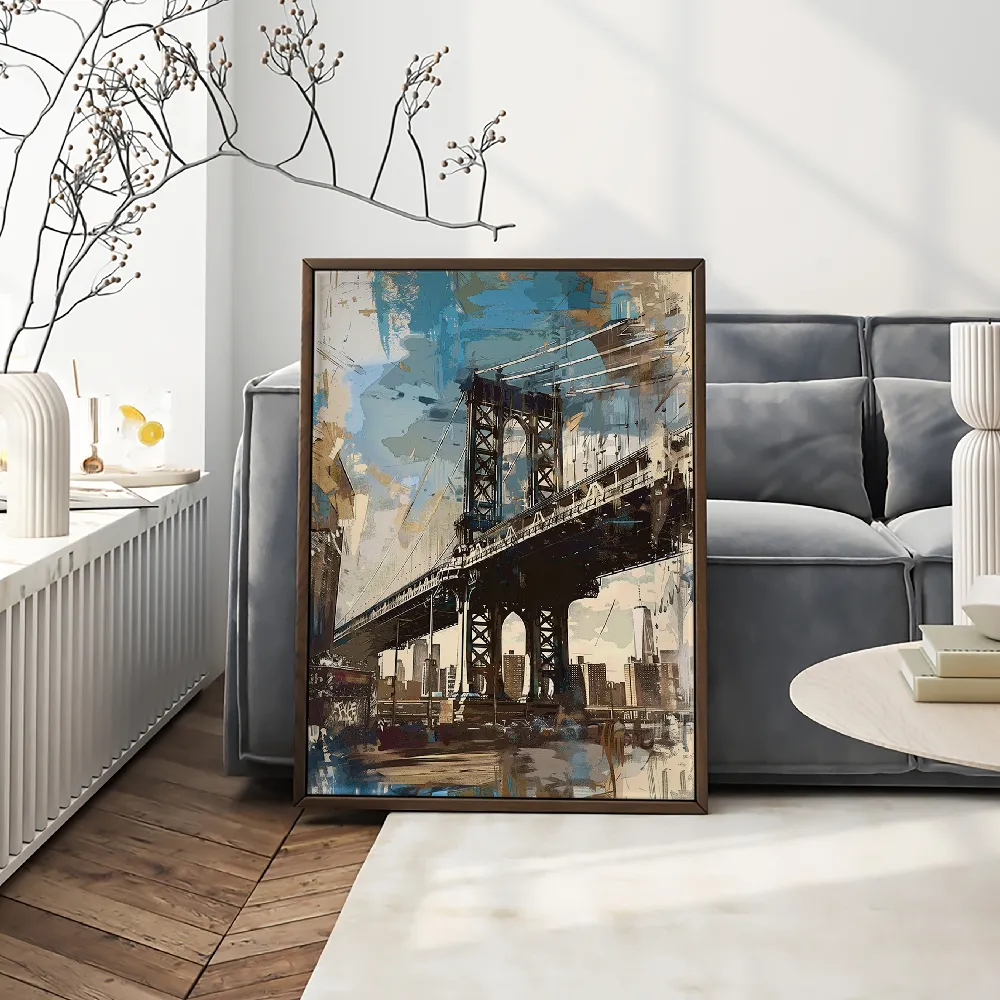 Set of wall art painting,Manhattan Bridge - New York