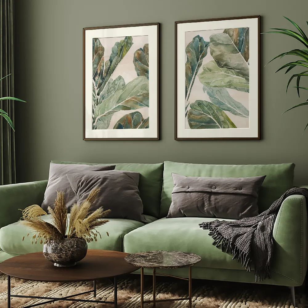 Set of wall art painting,Fiddle Leaf Fig