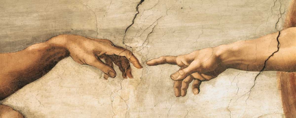 Wall Art Painting id:316680, Name: Creazione di Adamo-particol, Artist: Michelangelo