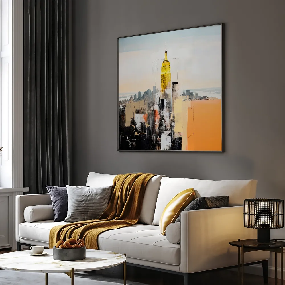 Set of wall art painting,Abstract Colored New York