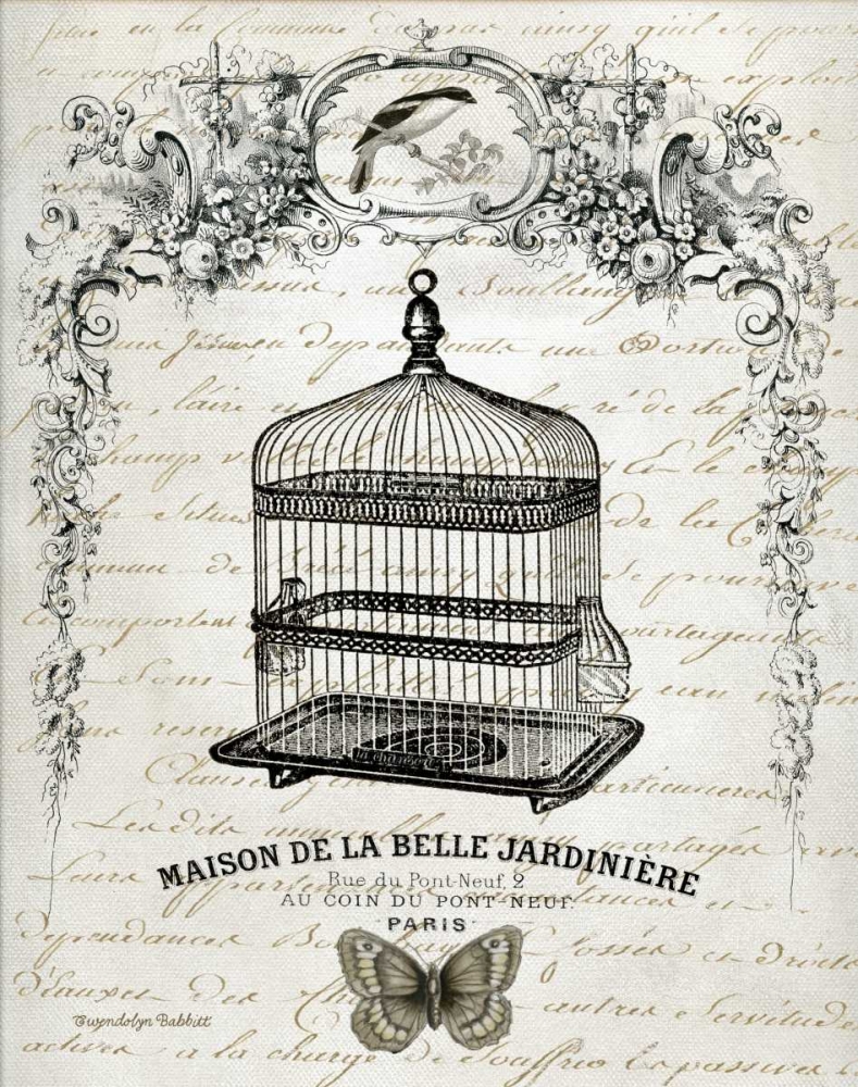 Art Print: French Birdcage II