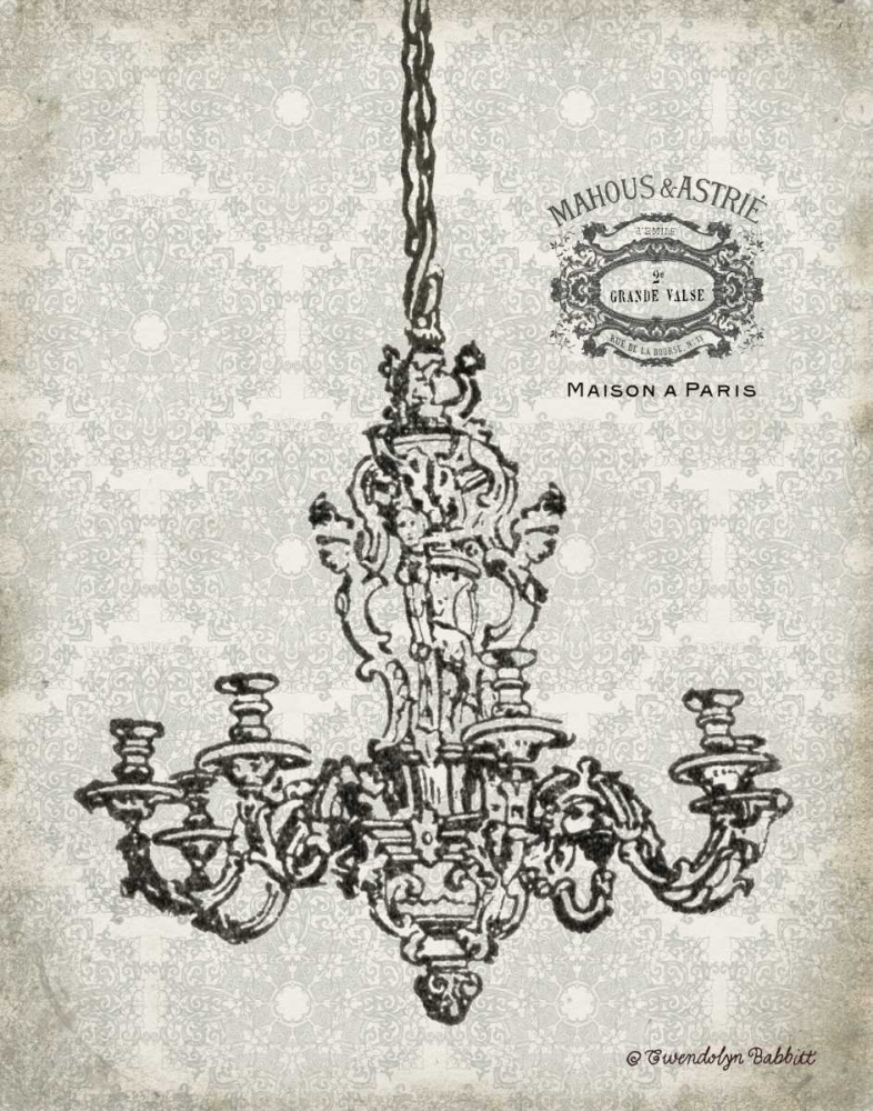 Wall Art Painting id:143287, Name: Vintage Chandelier II, Artist: Babbitt, Gwendolyn