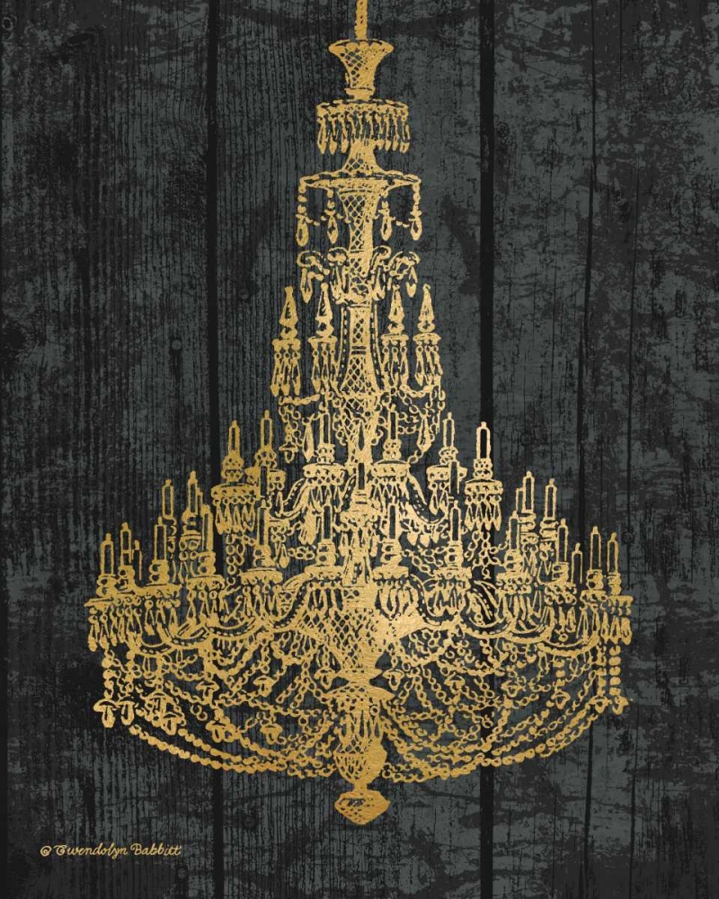 Wall Art Painting id:143290, Name: Gold Chandelier I, Artist: Babbitt, Gwendolyn