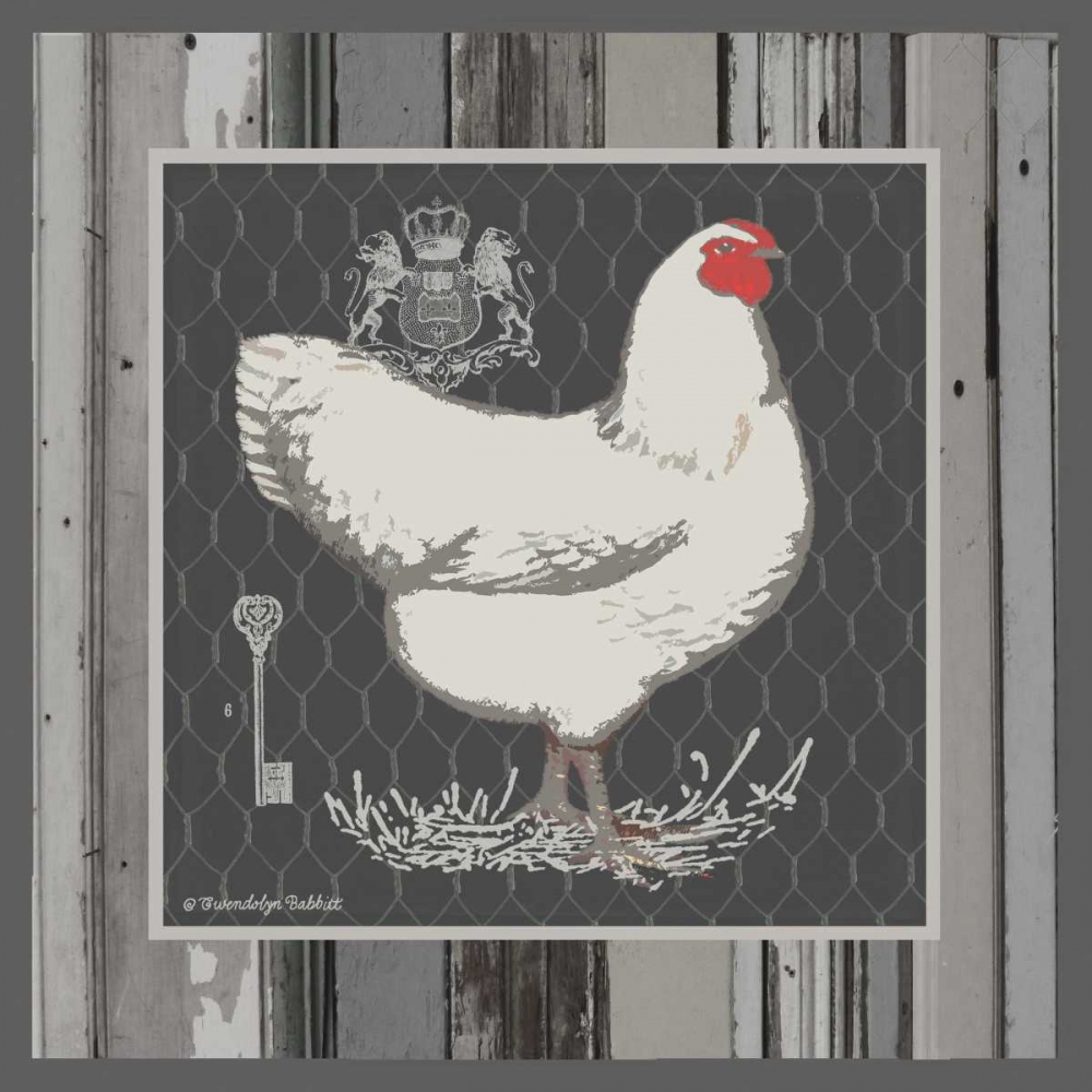 Art Print: White Hen