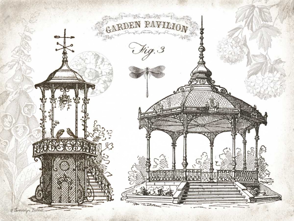 Wall art: Garden Pavilions, by Babbitt, Gwendolyn