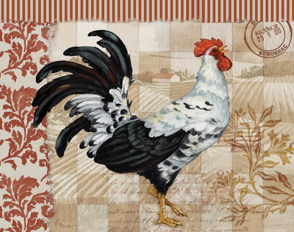 Wall Art Painting id:4318, Name: Bergerac Rooster Red I, Artist: Brent, Paul