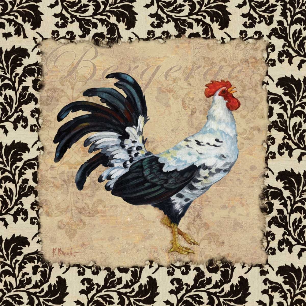 Wall Art Painting id:4320, Name: Bergerac Rooster Black I, Artist: Brent, Paul