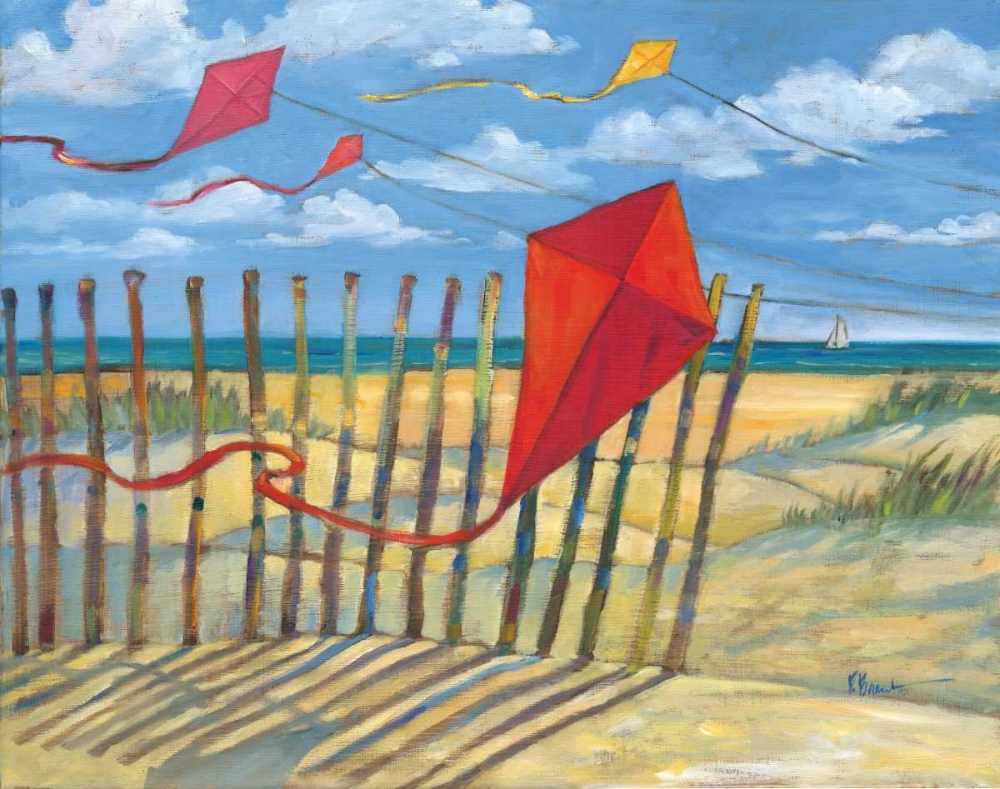 Art Print: Beach Kites Red