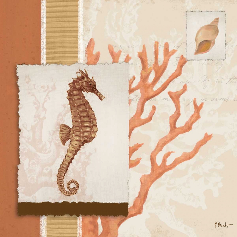 Wall Art Painting id:9332, Name: Aquarius Coral Sq II, Artist: Brent, Paul