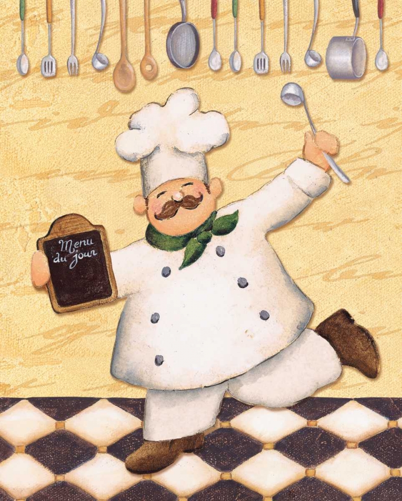 Wall Art Painting id:4454, Name: Le Chef et le Menu, Artist: Brissonnet, Daphne