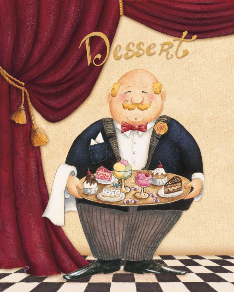 Wall Art Painting id:4458, Name: The Waiter - Dessert, Artist: Brissonnet, Daphne