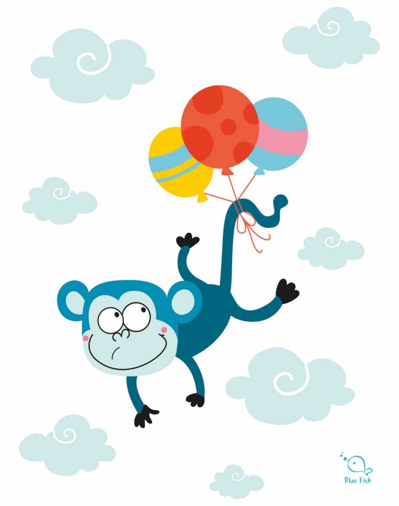 Art Print: Ballooony Chimp