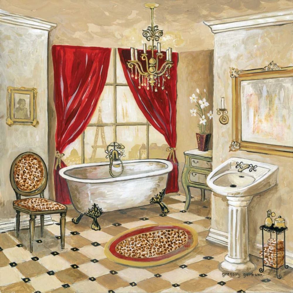 Wall art: Leopard Parisian Bath, by Gorham, Gregory