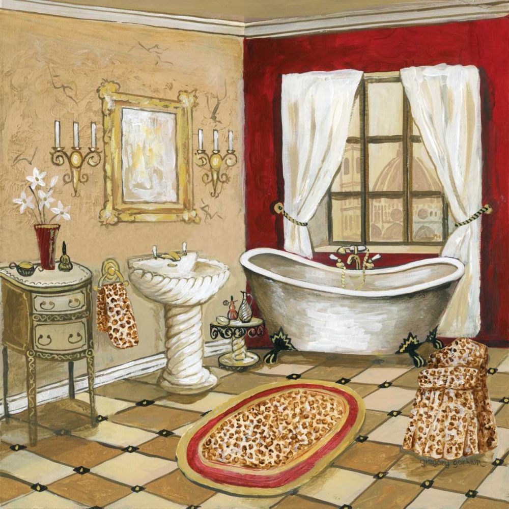 Wall Art Painting id:5190, Name: Leopard Florentine Bath, Artist: Gorham, Gregory