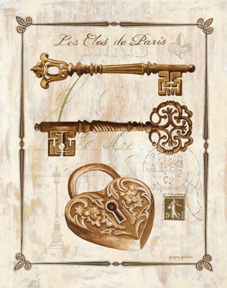 Wall Art Painting id:9374, Name: Keys to Paris II, Artist: Gorham, Gregory