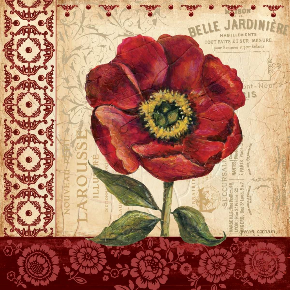 Wall Art Painting id:29054, Name: Vintage Poppy, Artist: Gorham, Gregory
