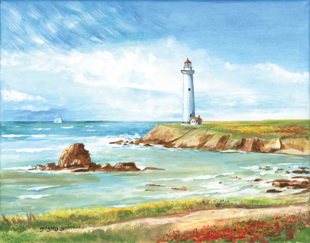 Wall Art Painting id:144383, Name: Lighthouse Path, Artist: Gorham, Gregory