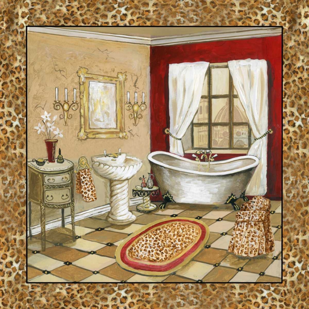 Wall Art Painting id:144404, Name: Leopard Florentine Bath II, Artist: Gorham, Gregory