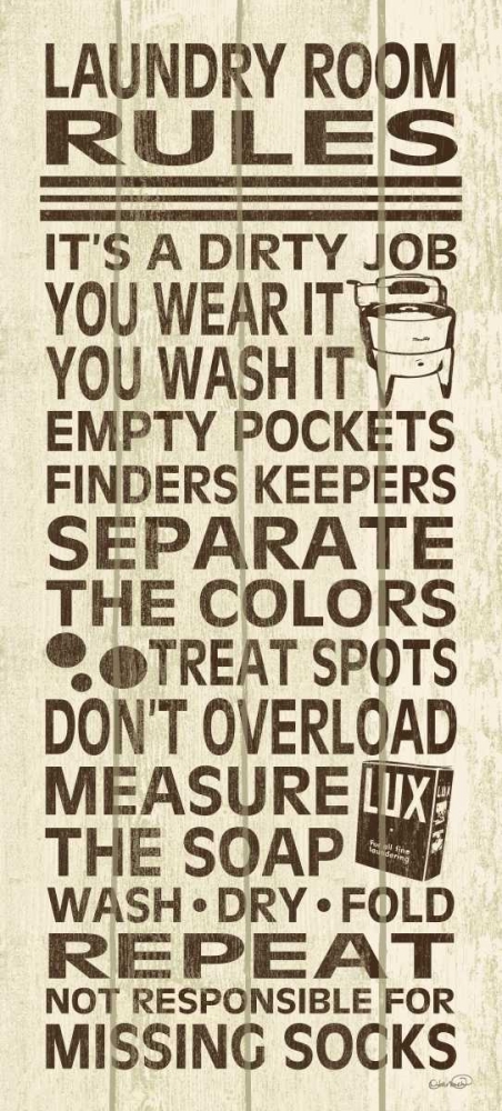 Art Print: Laundry Room Rules III