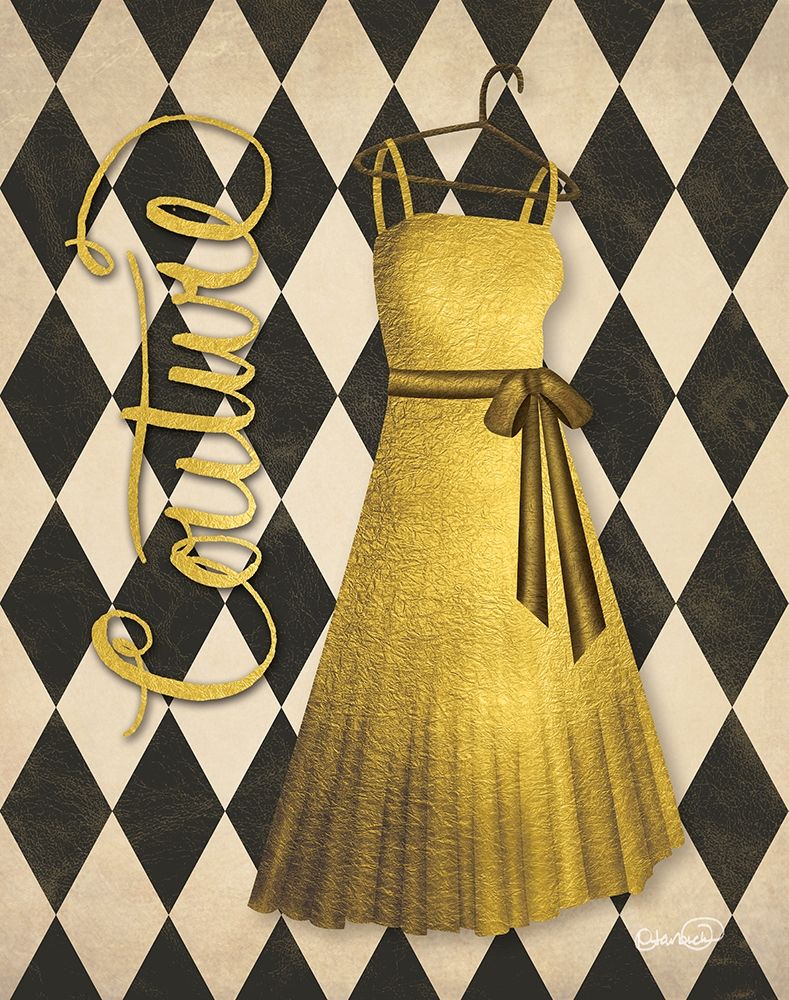 Wall Art Painting id:282463, Name: Gold Dress Couture, Artist: Harbick, N