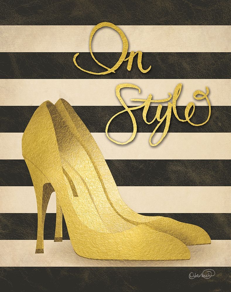 Wall Art Painting id:282464, Name: Gold Pumps In Style, Artist: Harbick, N