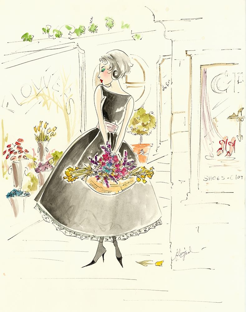 Wall Art Painting id:364739, Name: Flower Shopping, Artist: Leal, Steve