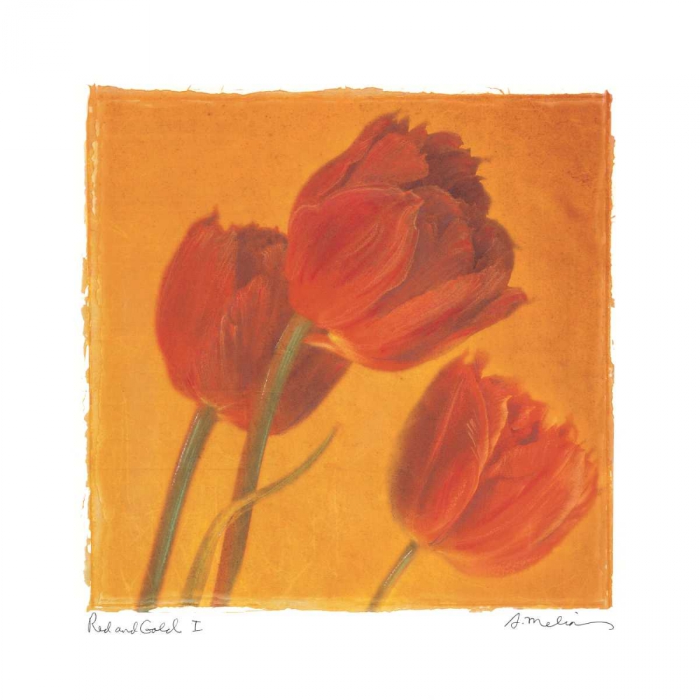 Wall art: Red and Gold I, by Melious, Amy