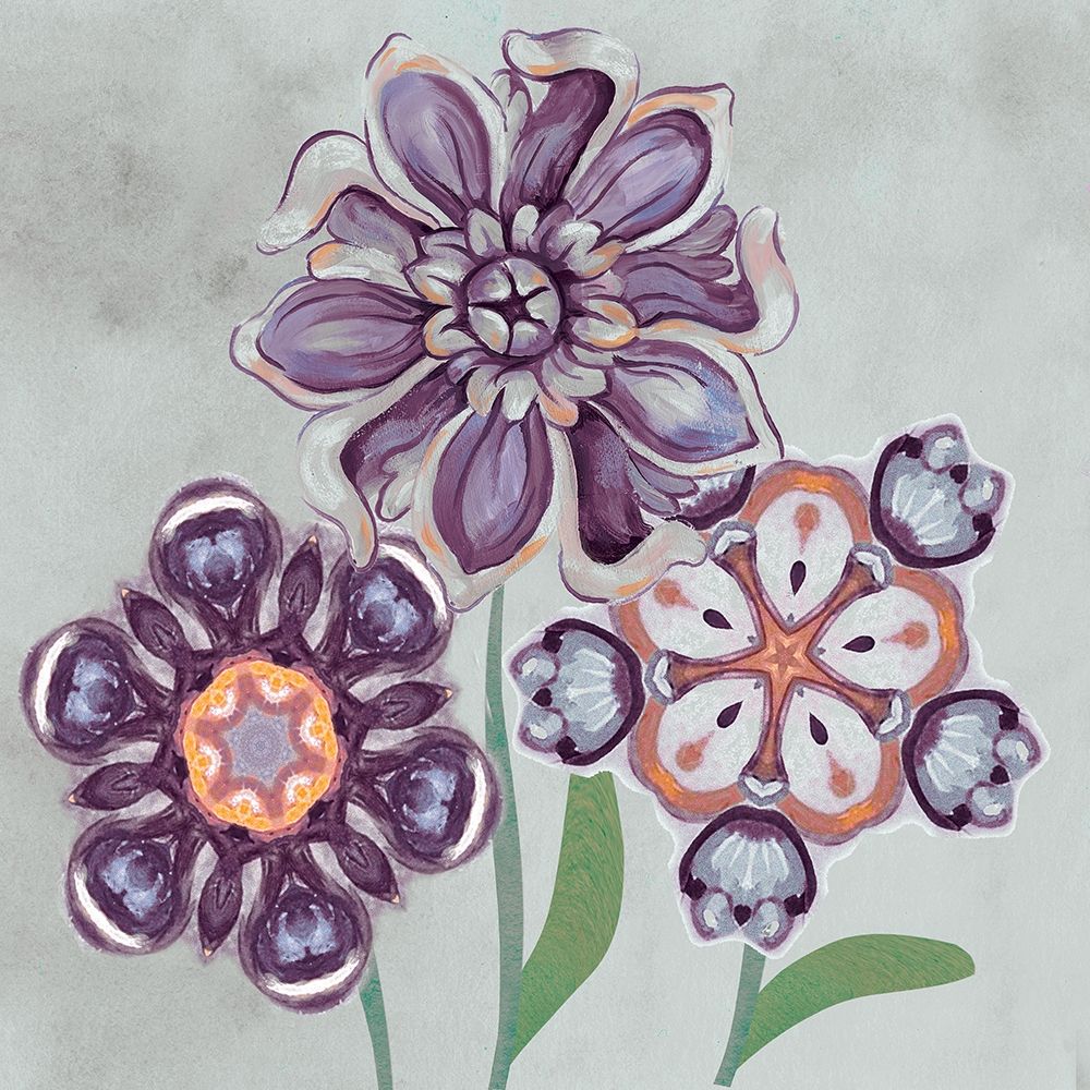 Wall Art Painting id:219309, Name: Posies In Purple I, Artist: Ferry, Margaret
