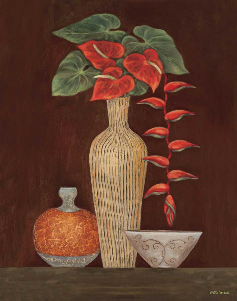 Wall Art Painting id:6159, Name: Red Anthuriums, Artist: Misa, Eva