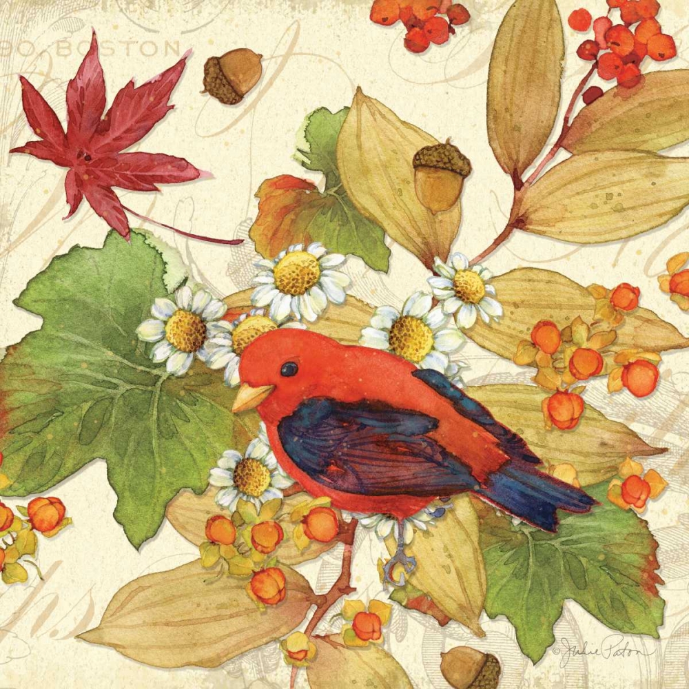 Wall art: Flora and Tanager II, by Paton, Julie