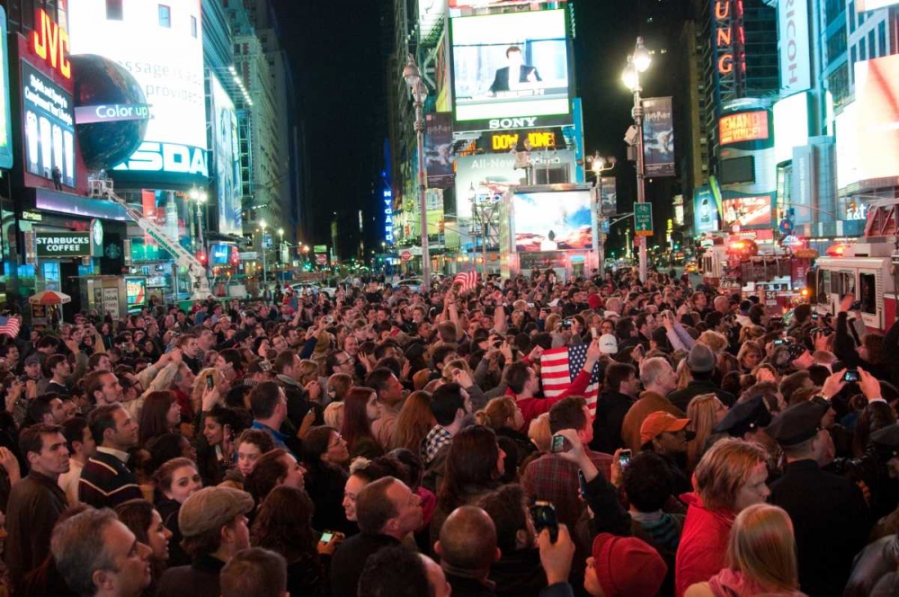 Wall art: News of Bin Laden I, by Berzel, Erin