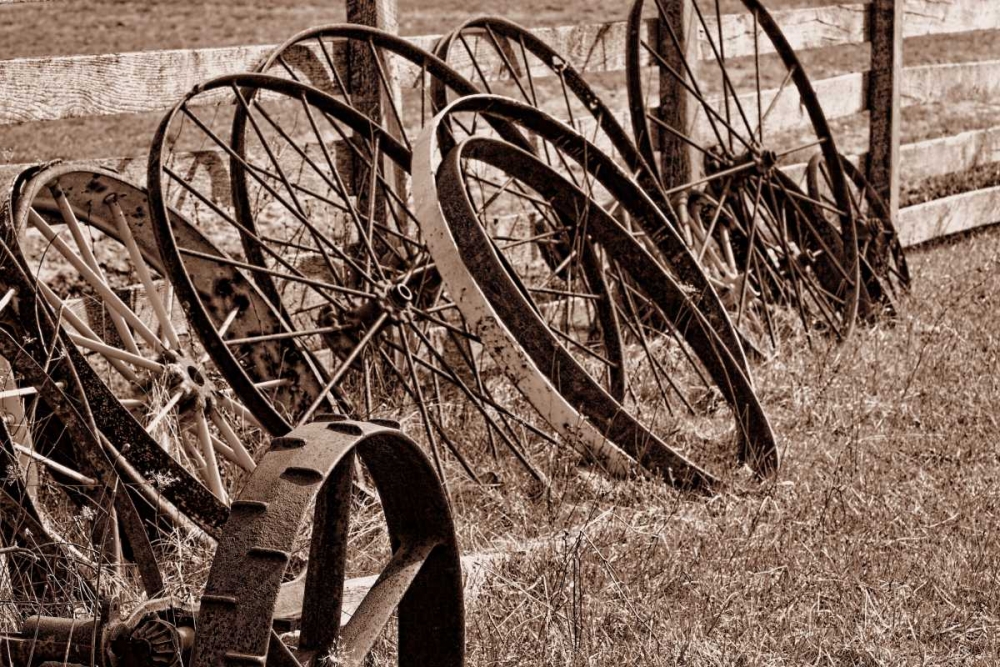 Wall art: Antique Wagon Wheels II, by McNemar, C. Thomas