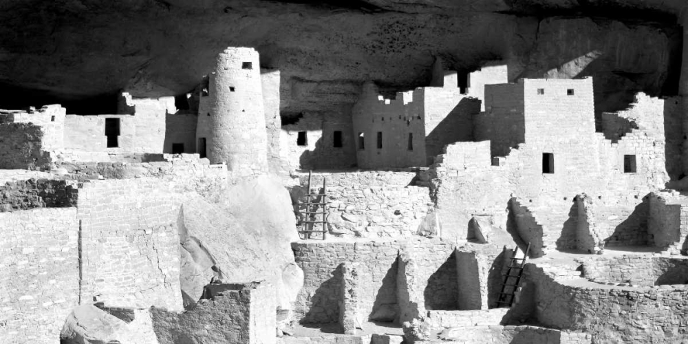 Wall art: Cliff Palace Ruins BW, by Taylor, Douglas