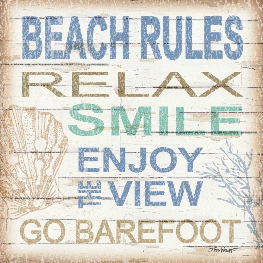Art Print: Beach Rules Sq