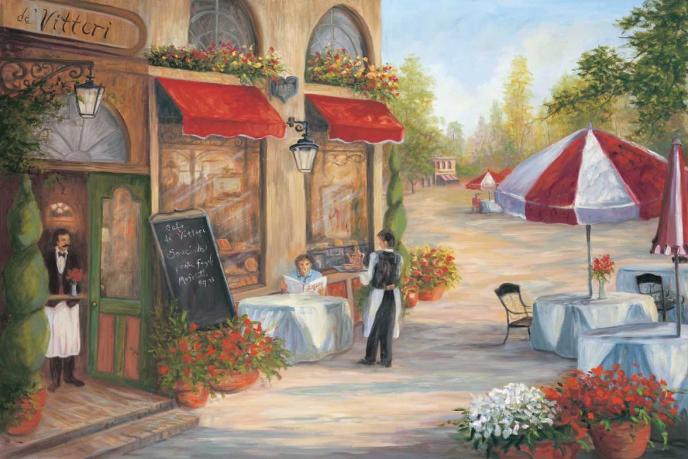 Wall Art Painting id:6748, Name: Cafe de Vittori I, Artist: Wacaster, Linda
