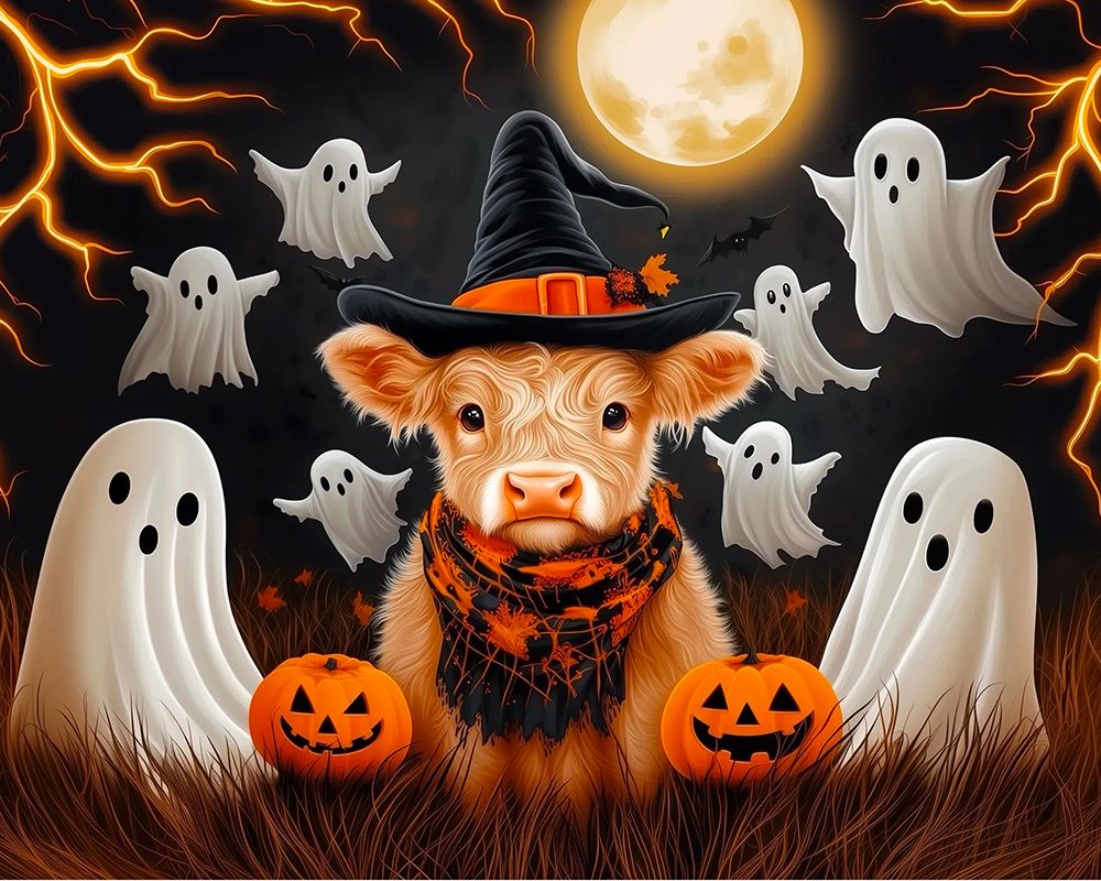Wall Art Painting id:777494, Name: Halloween Highlander, Artist: Stewart, Shawna