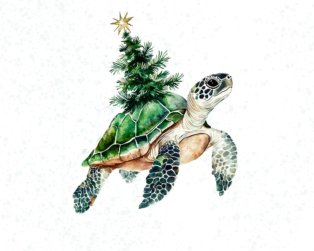 Wall Art Painting id:777508, Name: Turtle Christmas Tree 2, Artist: Stewart, Shawna