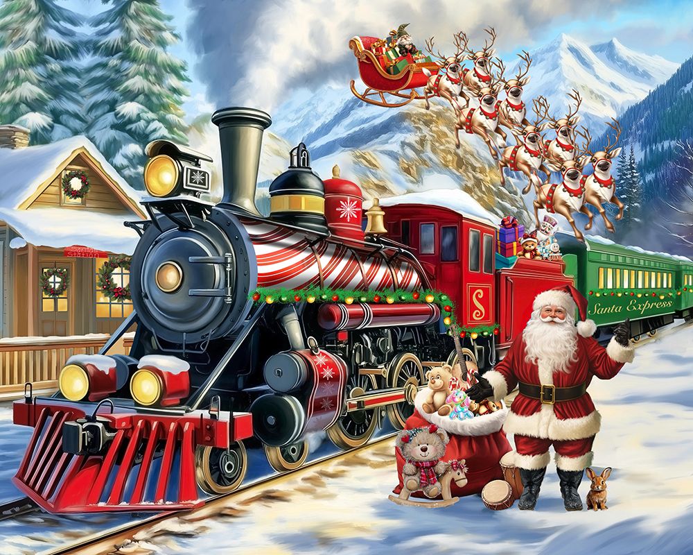 Wall Art Painting id:777558, Name: Santa Station, Artist: Stewart, Shawna