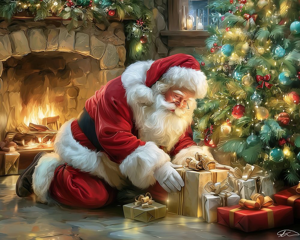 Wall Art Painting id:777708, Name: Silently Delivering Presents, Artist: Stewart, Shawna