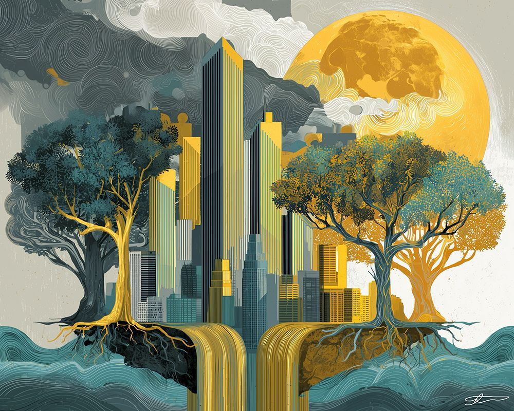 Wall Art Painting id:777714, Name: City Fall, Artist: Stewart, Shawna