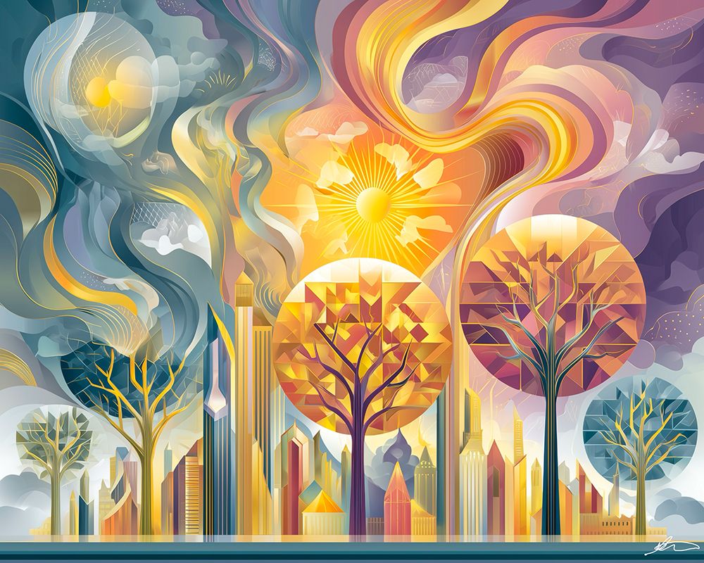 Wall Art Painting id:777716, Name: City Swirl, Artist: Stewart, Shawna