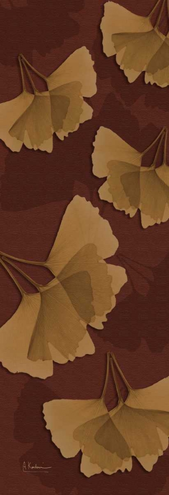 Wall art: Leaves Brown on Red, by Koetsier, Albert
