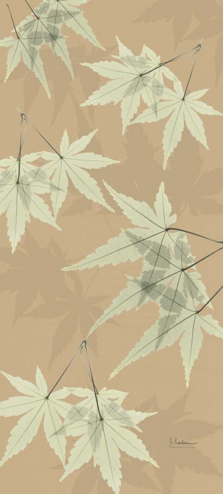 Wall art: Leaves in Green on Tan, by Koetsier, Albert