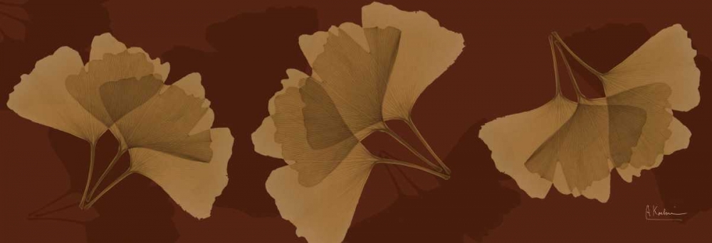Wall art: Leaves Brown on Red 4, by Koetsier, Albert