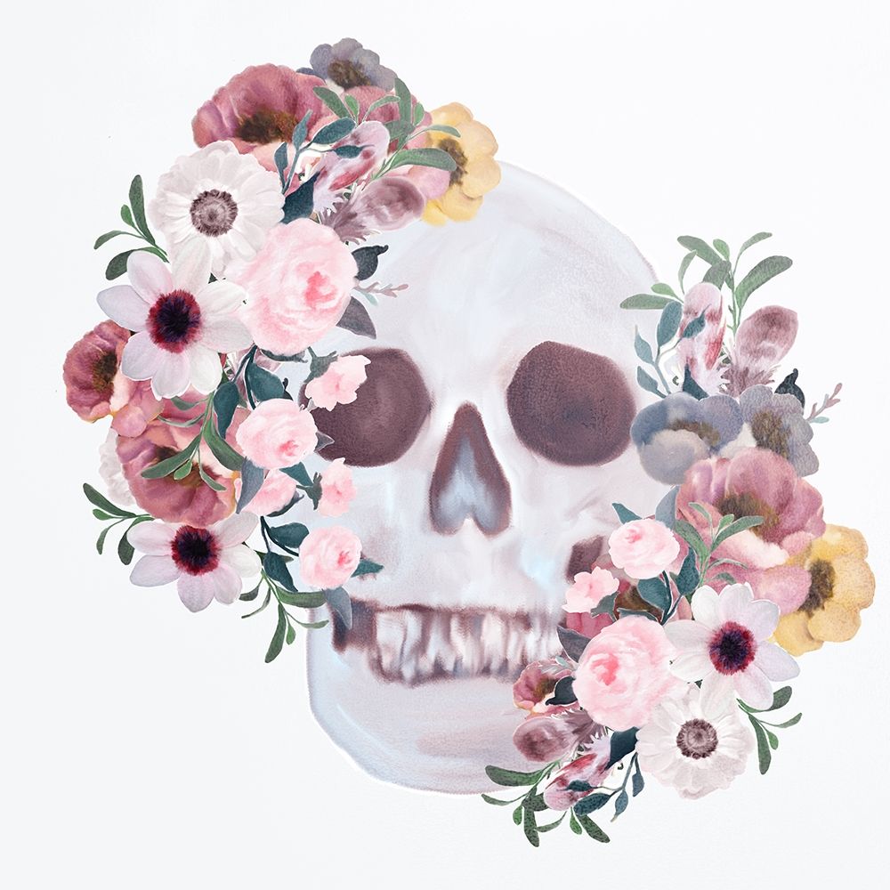 Wall Art Painting id:276466, Name: Flower Garden Skull, Artist: Bailey, Ann