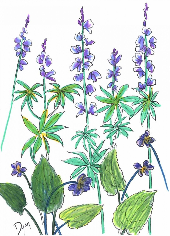 Wall Art Painting id:86227, Name: Wild Lupine, Artist: Dyer, Beverly