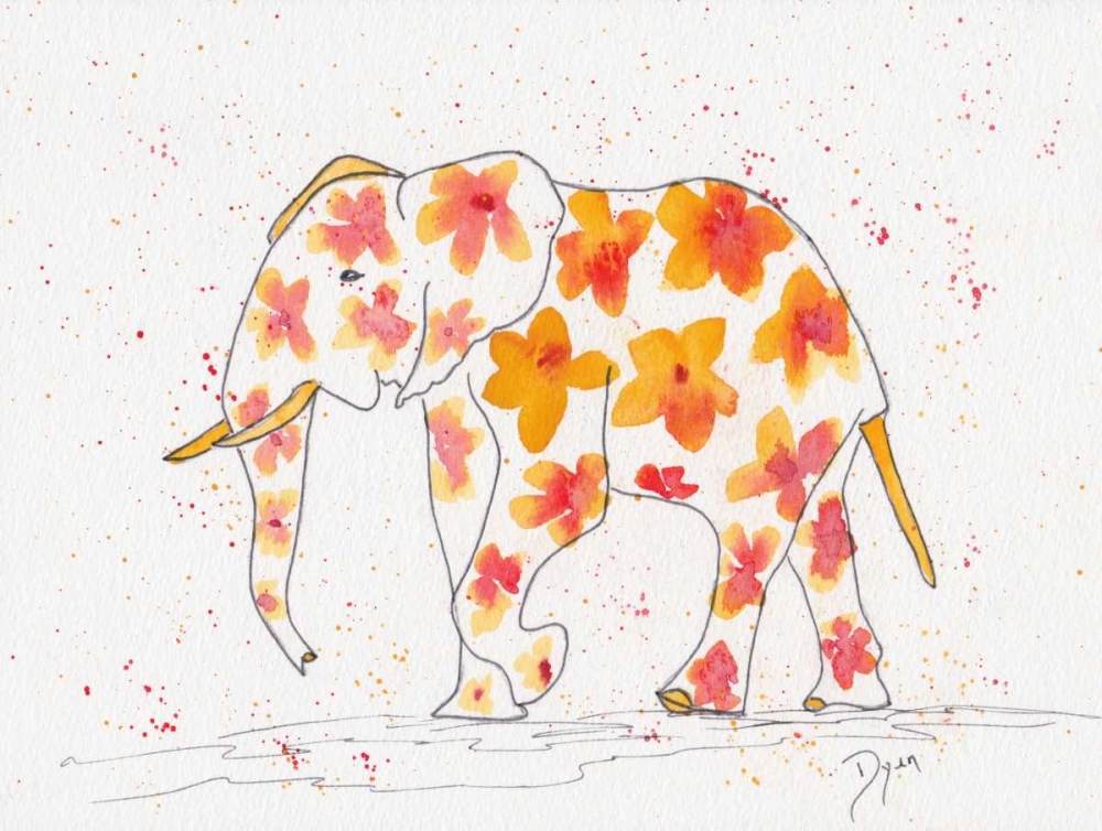 Wall Art Painting id:86241, Name: Elephant Flower, Artist: Dyer, Beverly