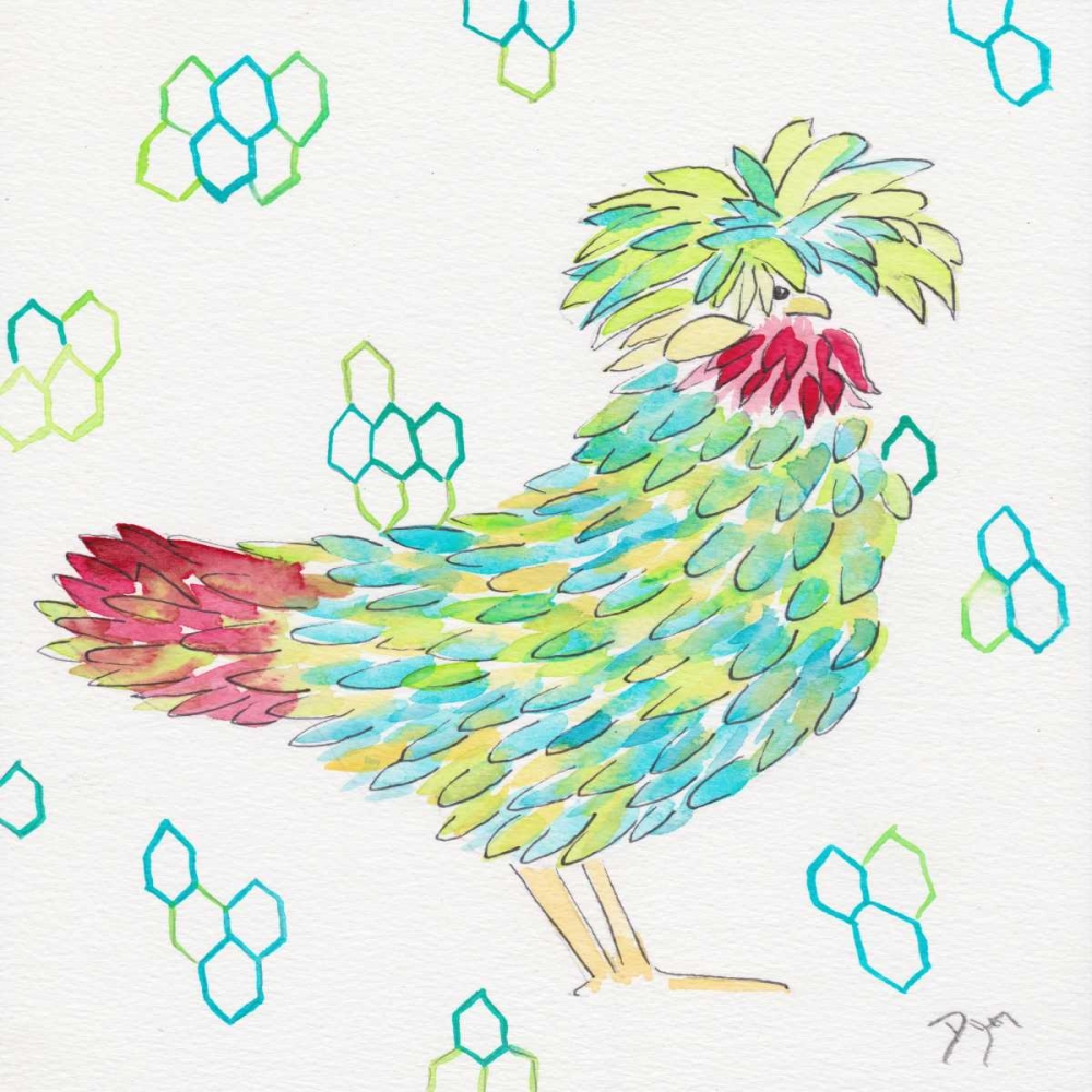 Art Print: Funky Chicken Squared 1