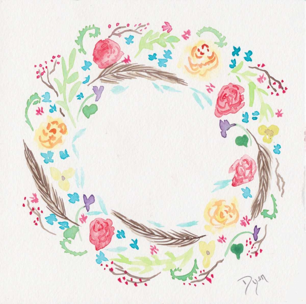 Art Print: Wildflower Wreath 1