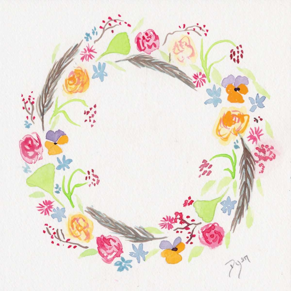 Wall art: Wildflower Wreath 2, by Dyer, Beverly